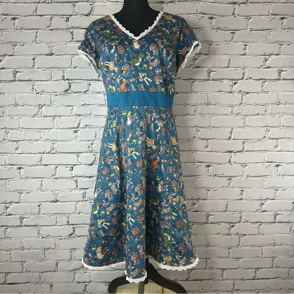 Disney The Dress Shop Toy Story 4 Dress Blue Lace Trim Midi Size 3x